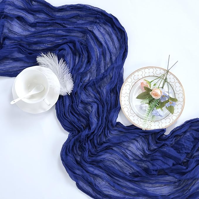 12 Pack Royal Blue Cheesecloth Table Runner 10ft Boho Gauze Fabric Cheese Cloth - Image 6