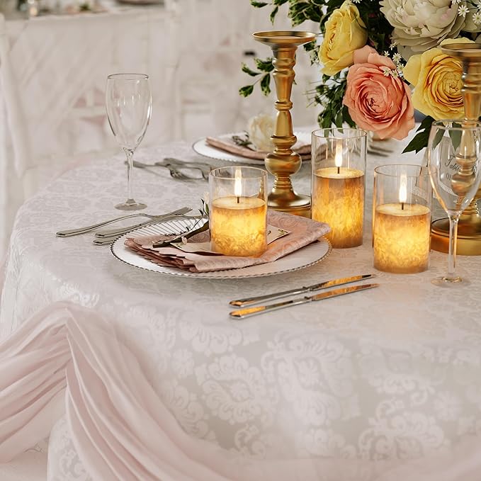 Ice Crystal Real Wax Glass Flameless Candles - Image 7