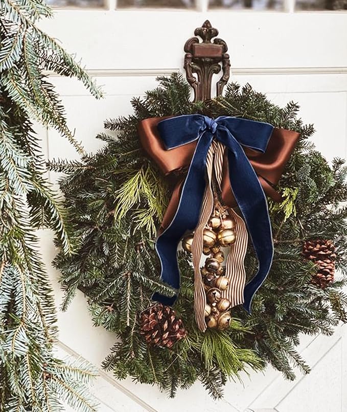 Navy Blue Christmas Velvet Ribbon - Image 5