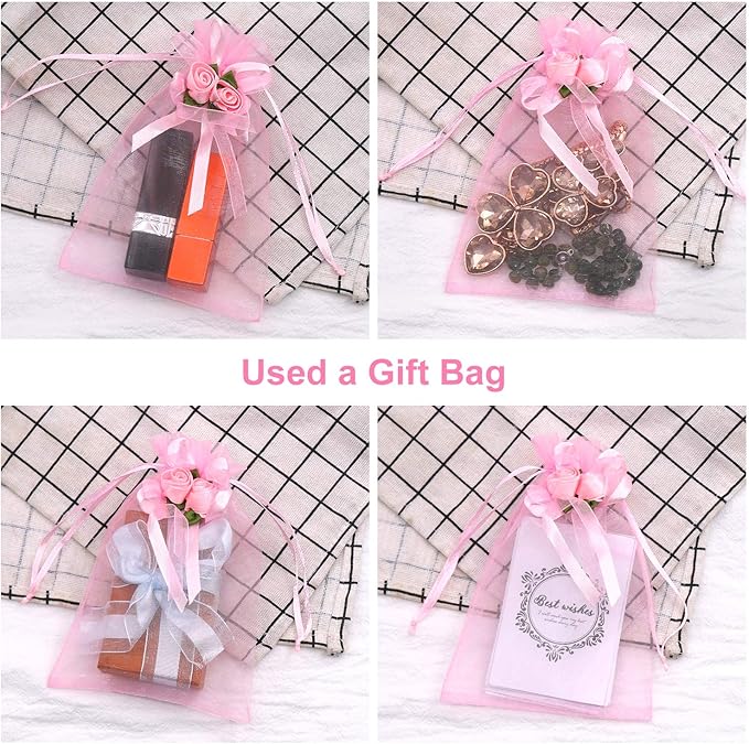 SumDirect Rose Organza Gift Bags - Image 4