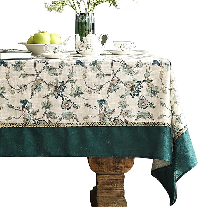 patdrea Designer Green Small Linen Table Cloth by Welcometopatdrea