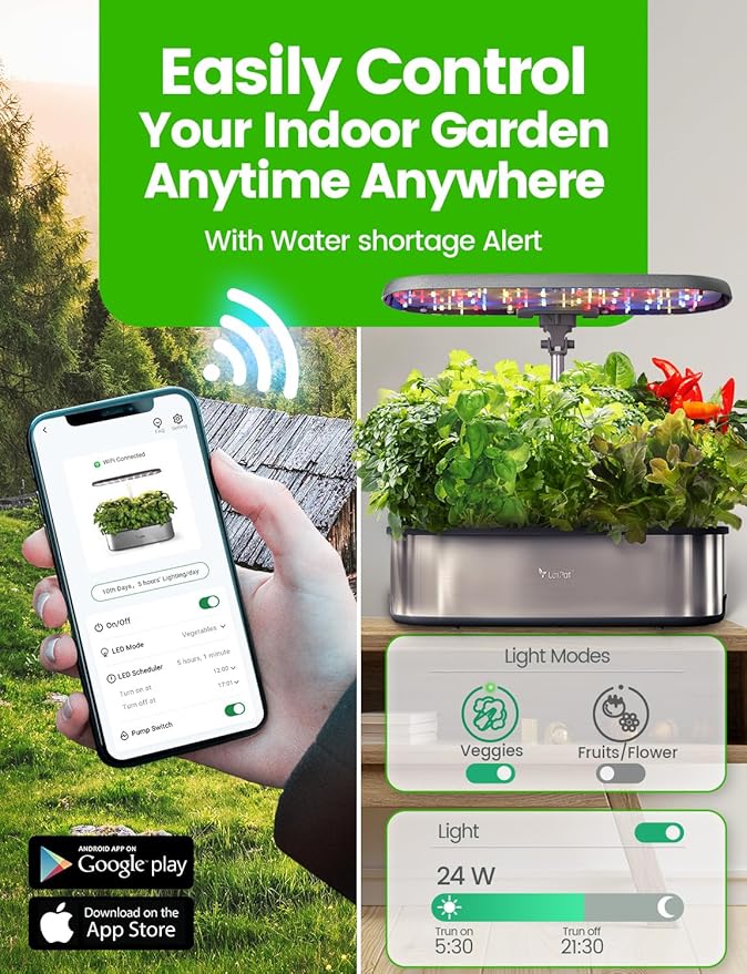 LetPot LPH-SE Hydroponics Growing System, 12 Pods Smart Herb Garden Kit Indoor - Image 3