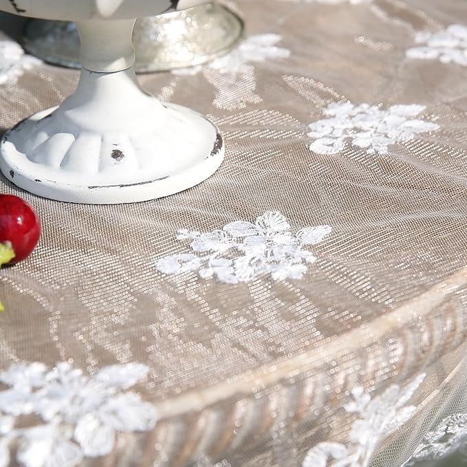 patdrea Designer White Lace Elegant Tablecloth - Image 7