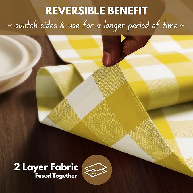 Native Fab Table Runner Buffalo Check Plaid 100% Cotton - Image 3