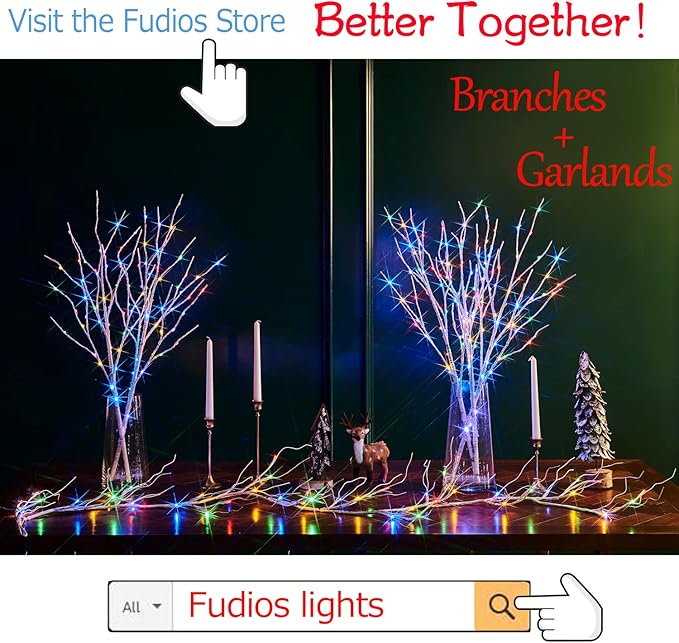 Fudios Lighted White Birch Branches - Image 7