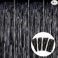 BEISHIDA 4 Pcs Black Door Streamers Tinsel Curtain Party Streamers Backdrop by Beishida