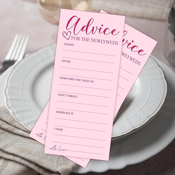 25 Wedding Advice Cards for Bridal Shower Games, 4X9 Inch Minimalist Guest - Image 6