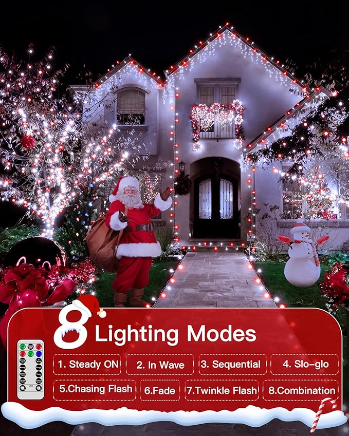 196FT 600LED Christmas Lights Outdoor Waterproof, String Light - Image 3