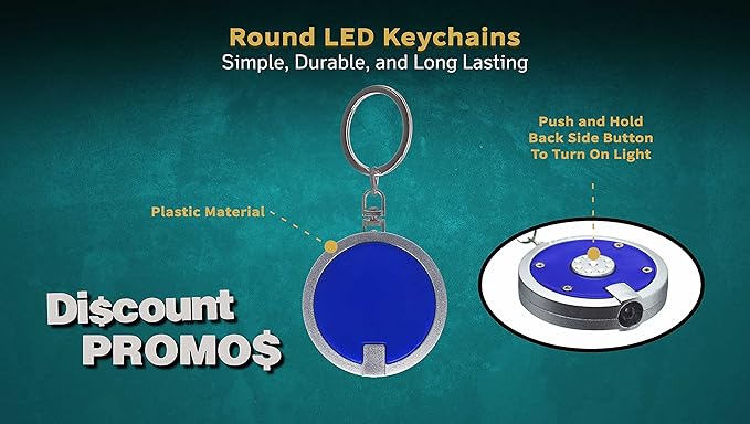 DISCOUNT PROMOS 10 Round LED Keychains - Image 3