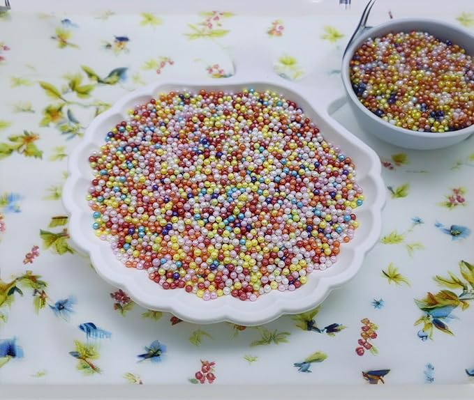 Edible Mixed Color Pearl Sugar Sprinkles Candy 2mm Mini Pearls Cake Decorations - Image 3