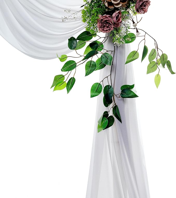 VDS Pack of 1 Panel Wedding Arch Draping Fabric Sheer Chiffon Fabric Drapery - Image 4