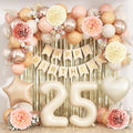 Beige 25th Birthday Decorations by KAINSY
