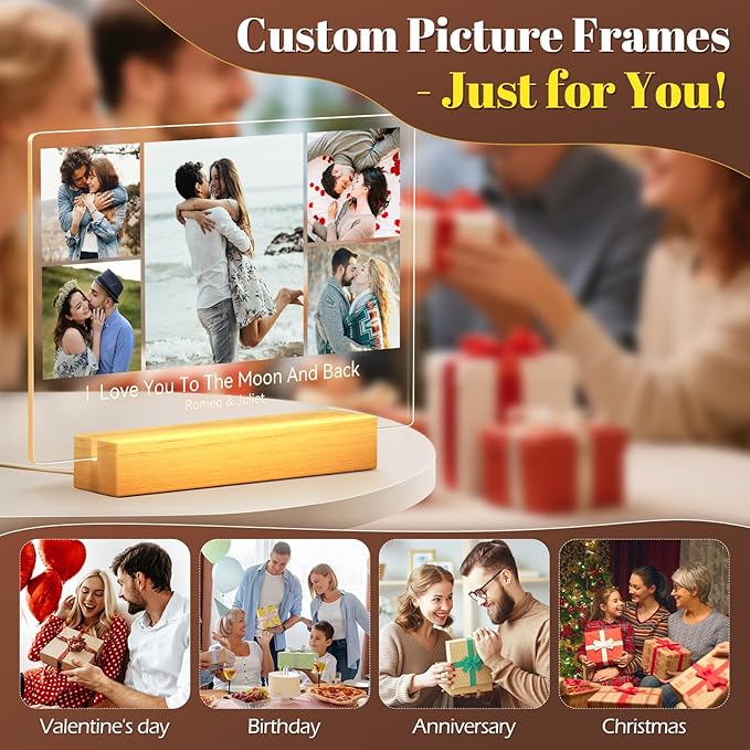 Custom Picture Frames with Photo, Personalized Photo Frame with Night Light - Image 8