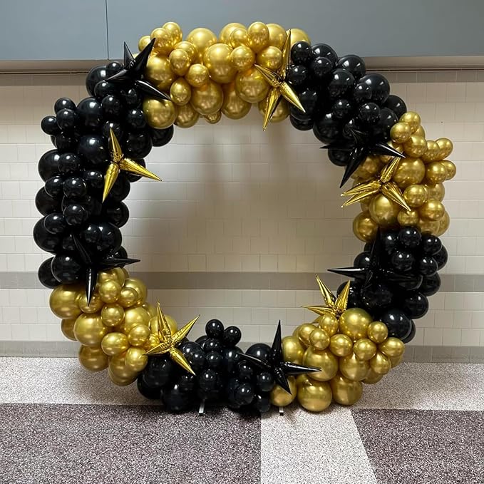 Gold Star Balloons 12pcs, 27/22 Inch Foil Star Explosion Balloons, Large Spike - Image 4