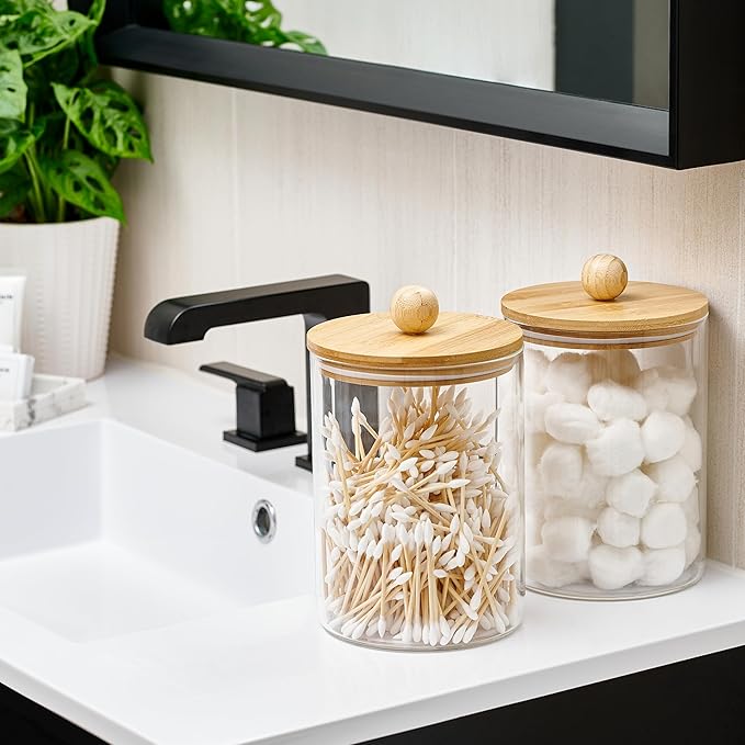 Set of 2 Large Glass Canisters for Kitchen Counter - Image 3
