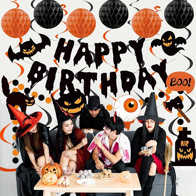 Halloween Birthday Decorations, Happy Birthday Banner - Image 6