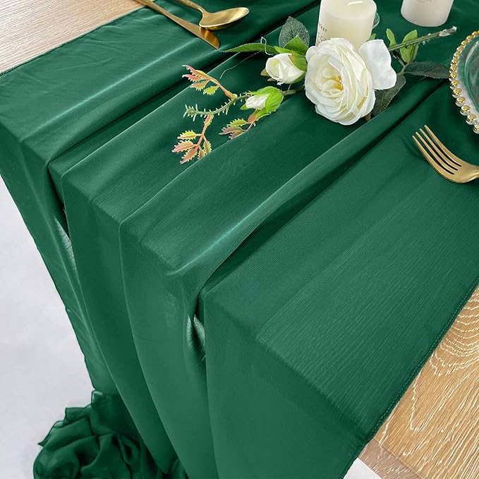 EHLDekol 10ft Chiffon Table Runners 27x120 inches Romantic Sheer Wedding Table - Image 4