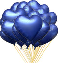 Jonhamwelbor 20Pcs 18 inch Metallic Blue Foil Mylar Heart Shape Balloons by Jonhamwelbor