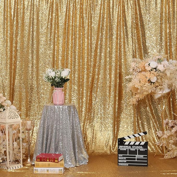 SquarePie Sequin Backdrop Gold 7FT x 7FT Background - Image 4