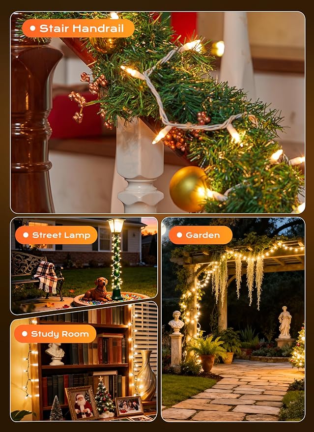 Minetom LED Clear Christmas String Lights, Christmas Decorations Indoor - Image 8