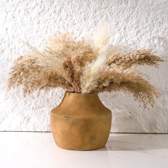 Mitt&Ditt Ceramic Flower Vase, 5.3 inch Pottery Farmhouse Rustic Vase, - Image 4