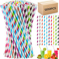 Eaasty 1200 Pcs Colored Paper Straws Bulk Disposable Striped Drinking Paper by Eaasty