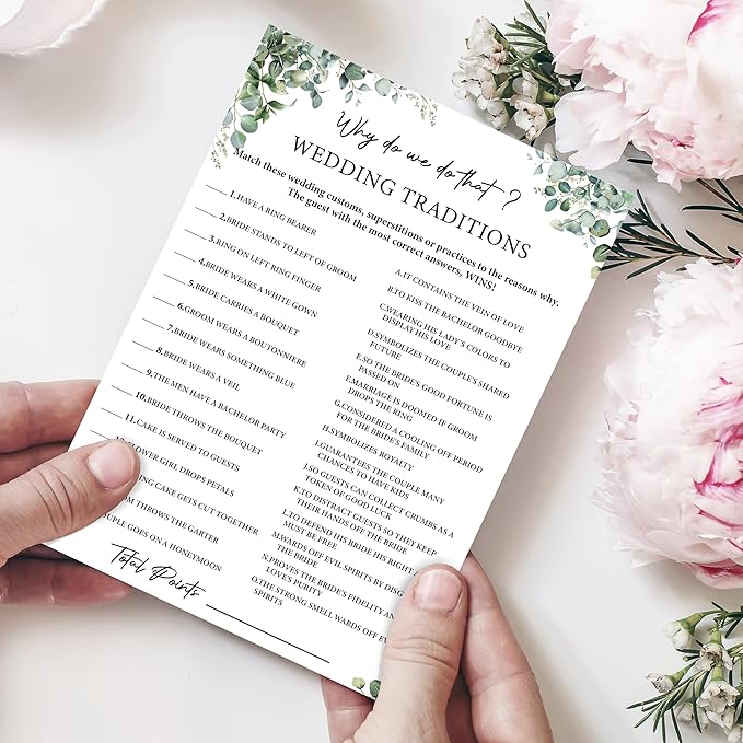 Eucalyptus Bridal Shower Game Cards - Image 3