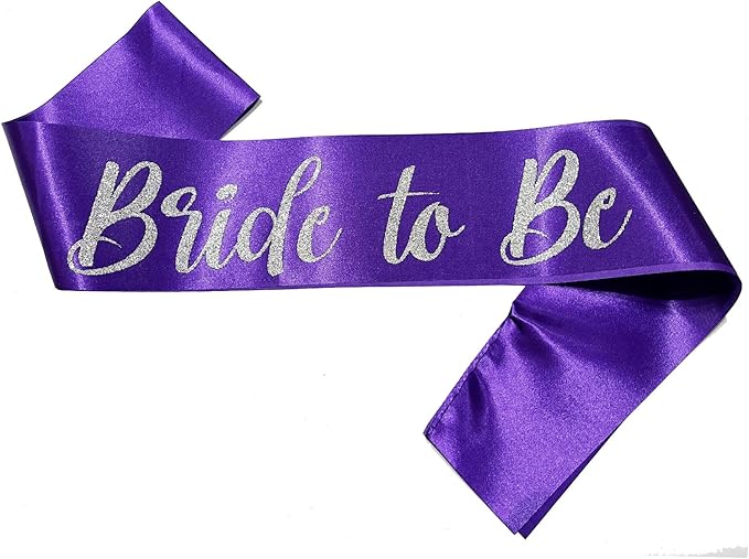Bride to Be Sash Purple, Bride Sash Bachelorette Party Bridal Shower Sashes by NAUXIUDSJS