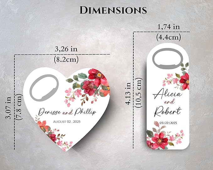 Wedding Bottle Opener Favors for Guests in Bulk, Hearts Shape Bottle Opener - Image 5