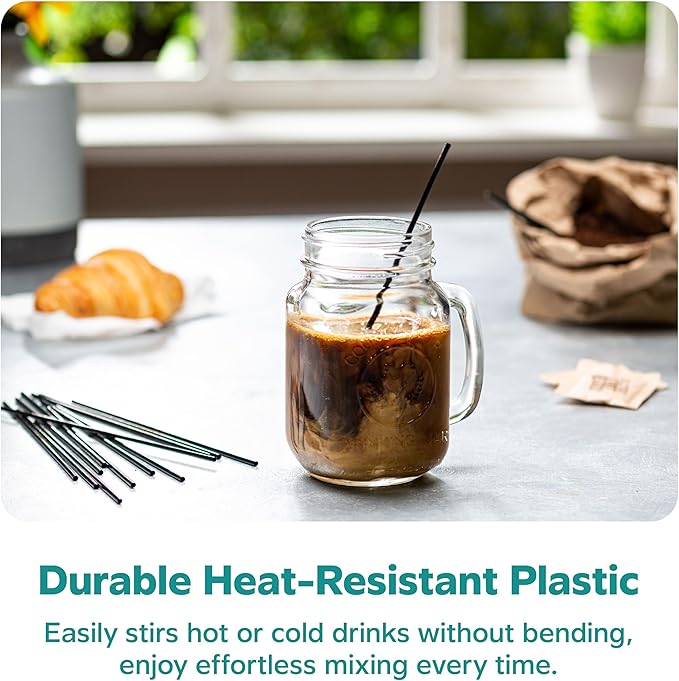Comfy Package Black Coffee Drink Stirrers & Cocktail Straws - Image 3