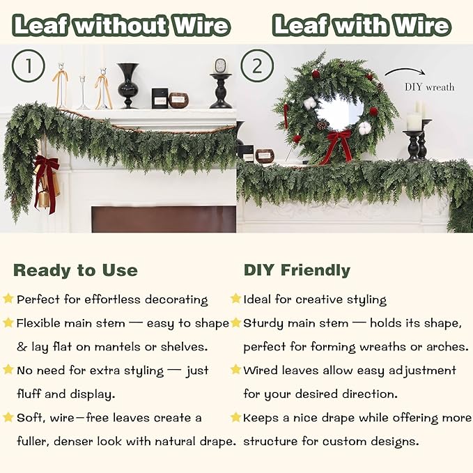 Artificial Cedar Garland for Christmas Decoration - Image 4