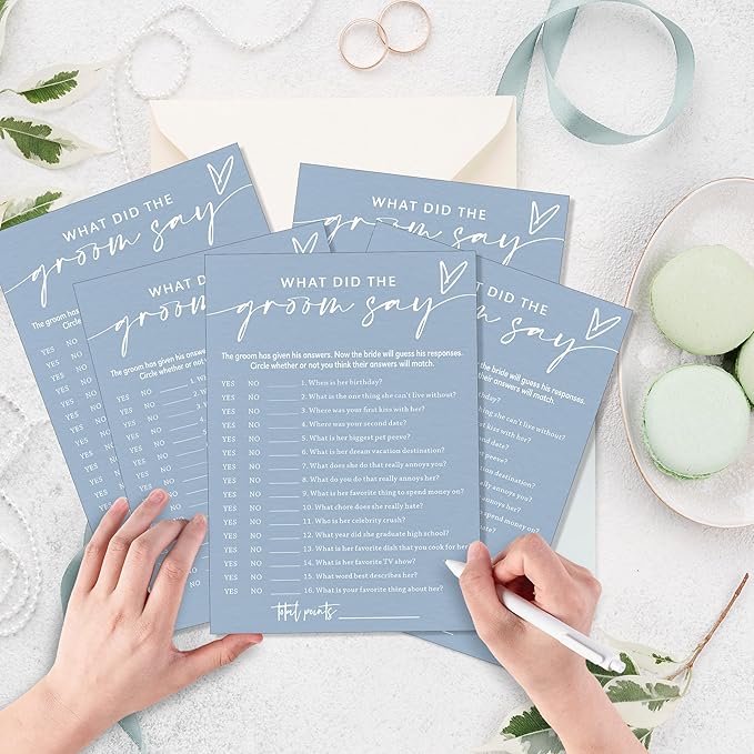 Fun Wedding Shower Games Cards, What Did the Groom Say, Bridal Shower Games - Image 5