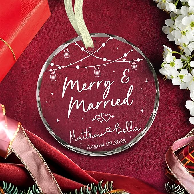 Personalized Wedding Christmas Ornament - Image 2