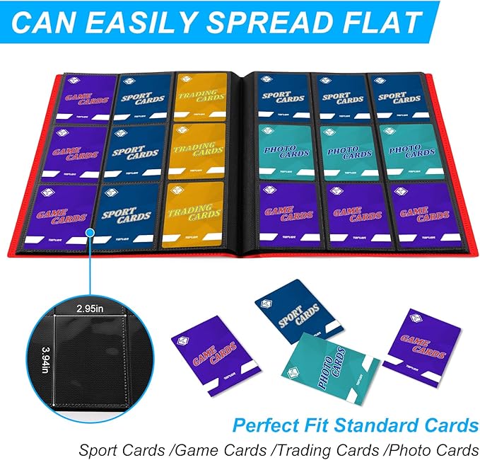 Trading Card Binder 9 Pocket, 360 Pockets Collectible Trading Card Album - Image 4