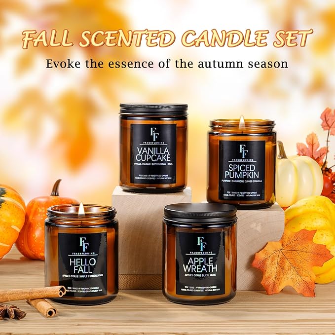 Fall Candles Set, 4 Pack Candles - Image 2