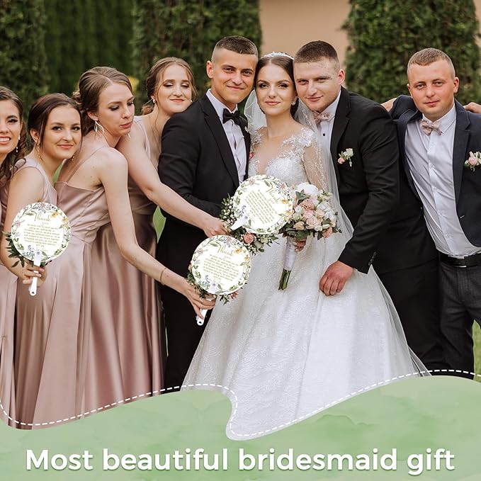Roowest 100 Pcs Wedding Fans for Guests Bulk Plastic Floral Handheld Wedding - Image 4