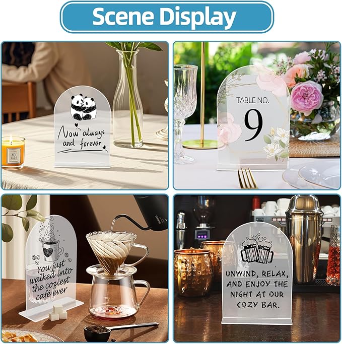 9 Pack Acrylic Wedding Signs 5 x 7 Inch DIY Blank Table Number - Image 2