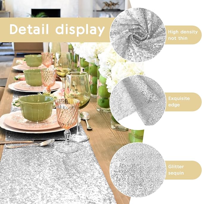10 Packs 12 x 72 inches Sequin Table Runner - Image 4