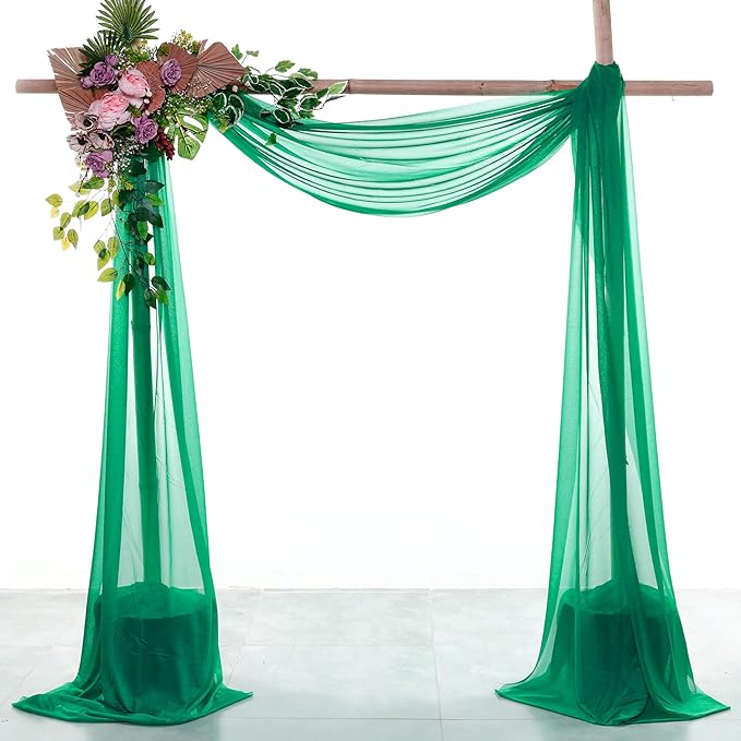 VDS Pack of 1 Panel Wedding Arch Draping Fabric Sheer Chiffon Fabric Drapery by VDS