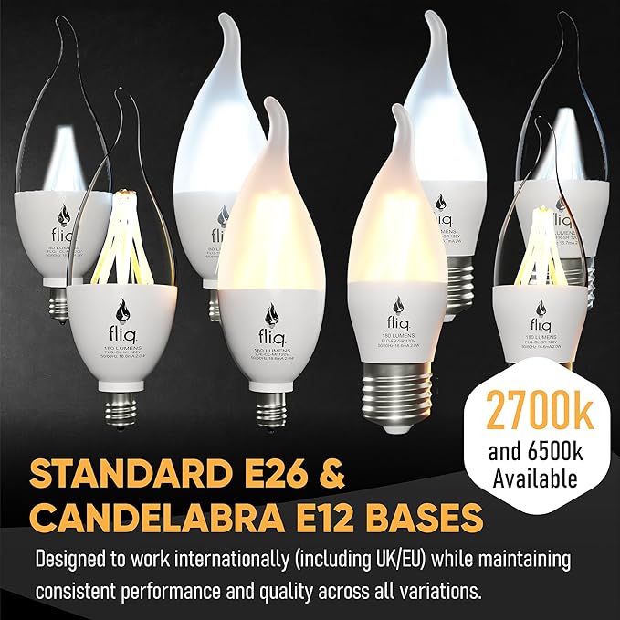 Fliq | LED Flame Light Bulb | 2 Pack | 2W | 4 Modes | Flickering Flame Bulb | - Image 5