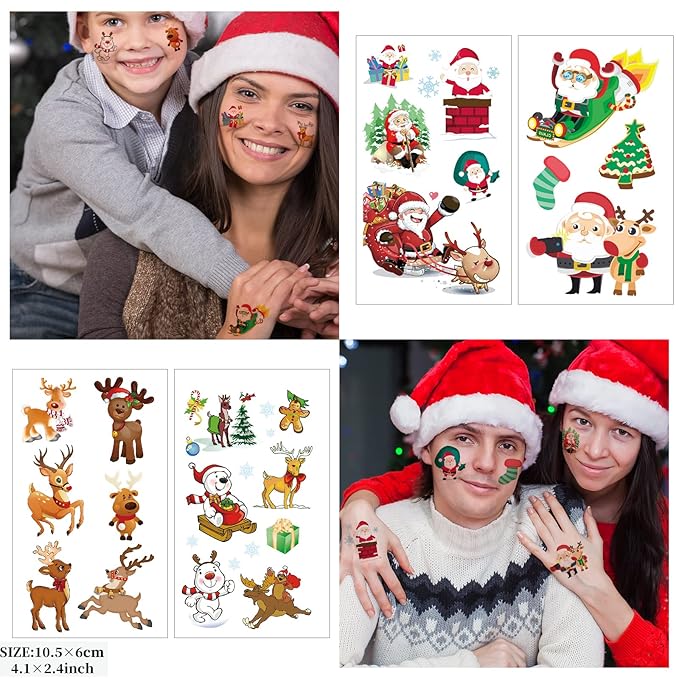 42 Sheets Christmas Temporary Tattoos - Image 6