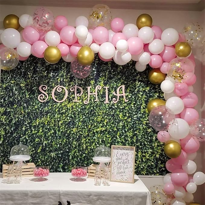 Netnology Pink Gold Confetti Balloons Set - Image 6