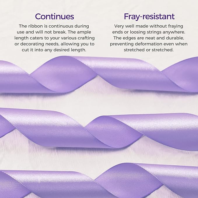 Light Purple Satin Ribbon 1-1/2 inch X Continuous 25 Yards, Single Face - Image 4