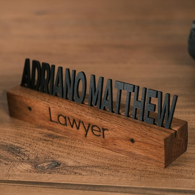 Custom Desk Name Plate with Engraved Title – Personalized Wooden Office Name - Image 9