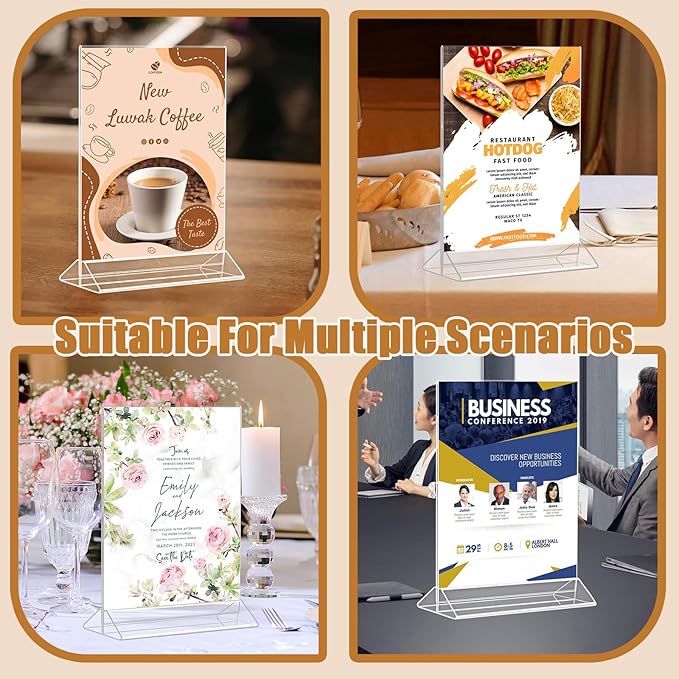 9 Pack Acrylic Sign Holder 8.5x11 Inch, Double Sided Clear Flyer Display Stand - Image 8