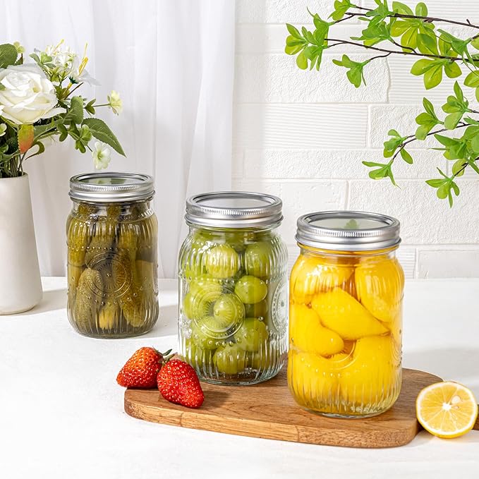 MirthMood 32 OZ Wide Mouth Mason Jars, 6 PACK Glass Mason Jars - Image 4