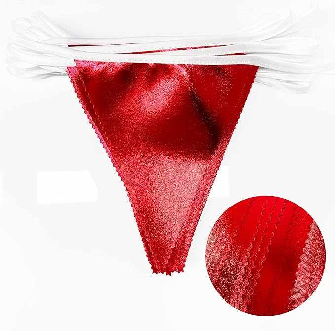 Red Party Decorations Triangle Pennant Banner Flag Dark Red Metallic Fabric - Image 3