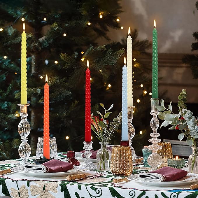 12-Pack 12-Color Spiral Taper Candles - Image 9