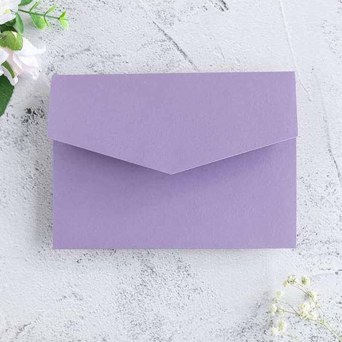 20 PCS Lilac Tri-fold Laser Cut Wedding Invitation Pockets - Image 5