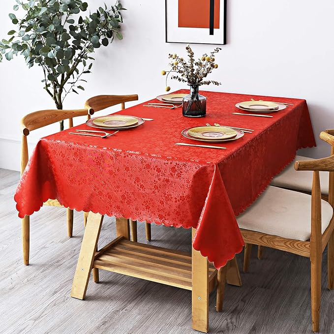 smiry Waterproof Vinyl Tablecloth, Rectangle Heavy Duty Table Cloth, Wipeable - Image 8